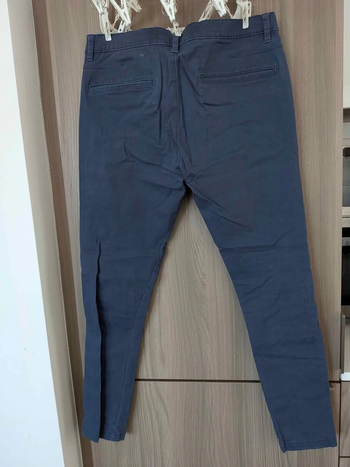 TOPMAN Men's Stretch Spray On Super Skinny Chino Pants Navy - W3 - photo 2