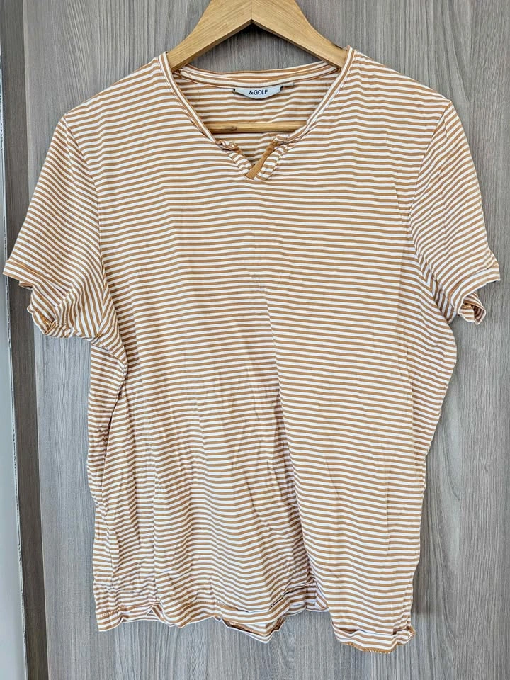 &GOLF Men's Short Sleeve Striped T-Shirt - Size M