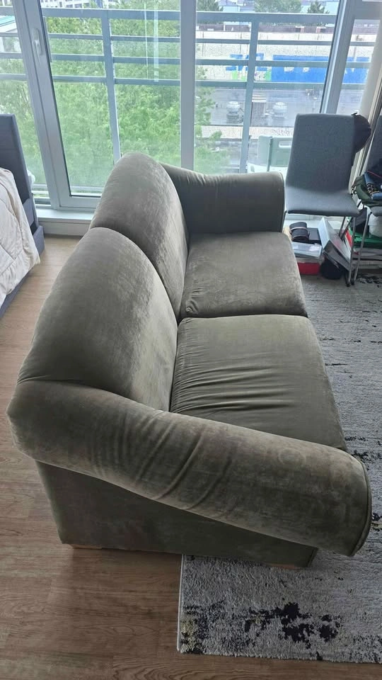Olive Green Two-Seater Sofa - photo 2