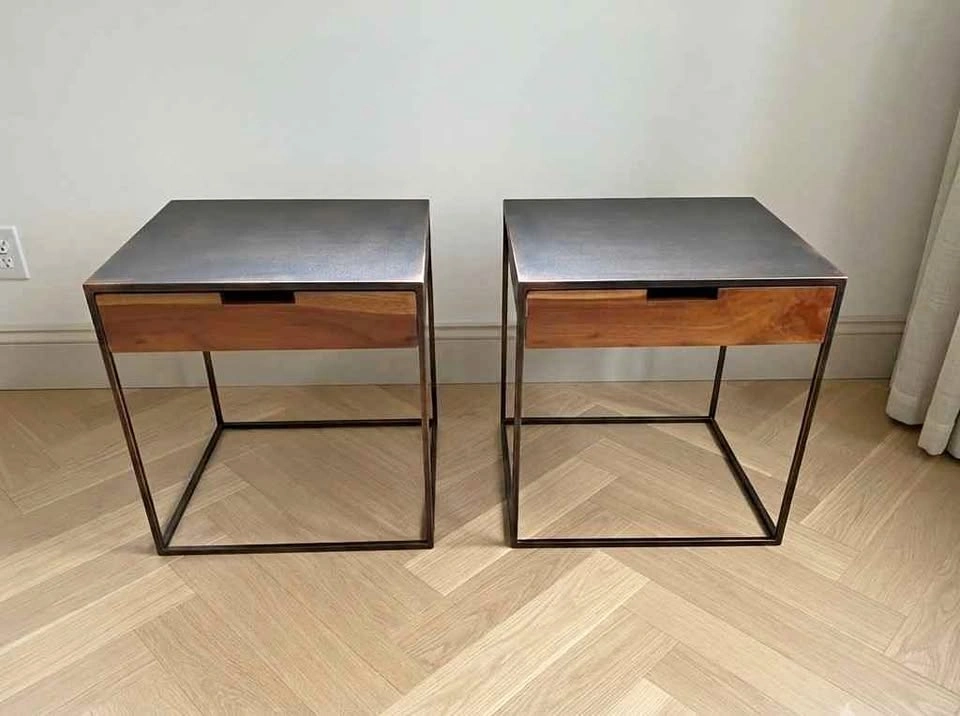 CB2 Audrey Nightstand Bedside Tables - Oil-rubbed Bronze (pair)