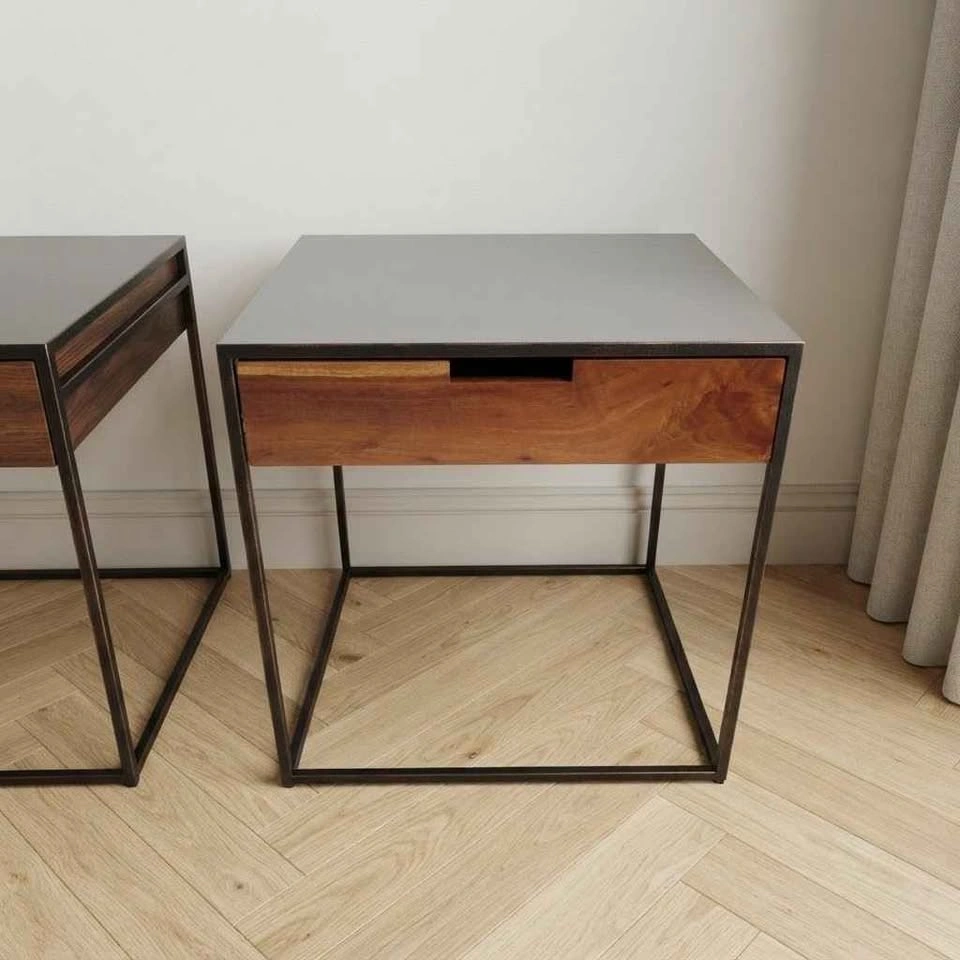 CB2 Audrey Nightstand Bedside Tables - Oil-rubbed Bronze (pair) - photo 2