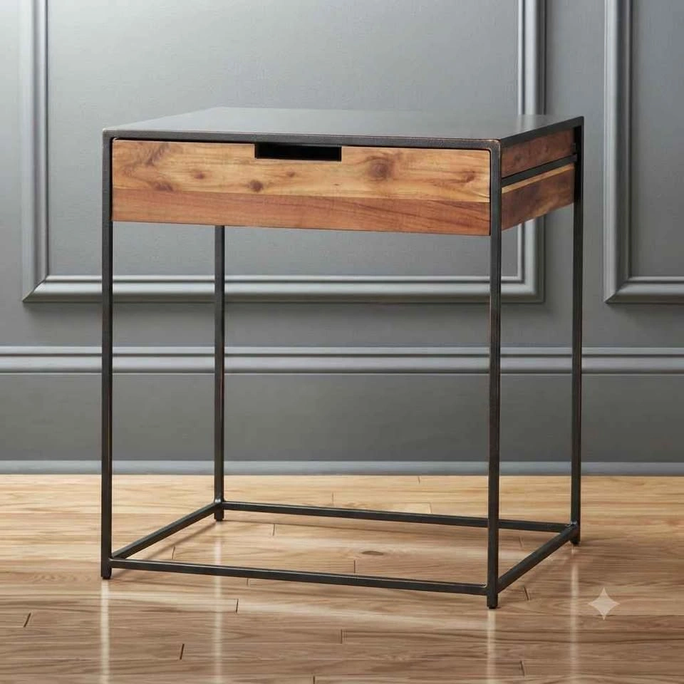 CB2 Audrey Nightstand Bedside Tables - Oil-rubbed Bronze (pair) - photo 3