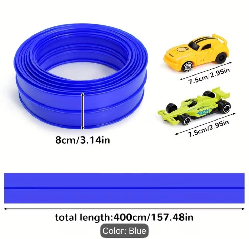 Flexible Blue Racing Track Set with 2 Toy Cars - photo 4