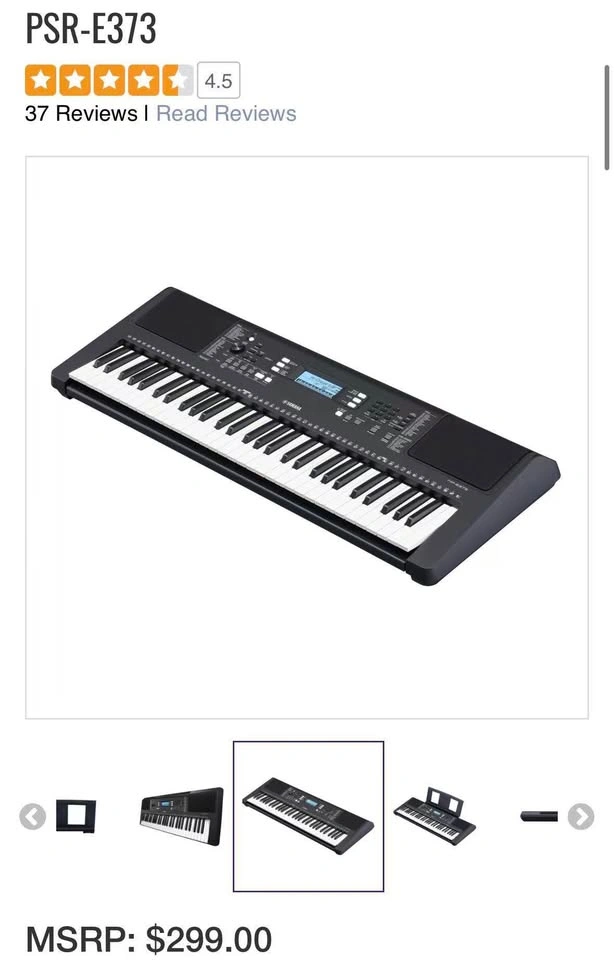 Yamaha PSR-E373 Digital Keyboard - photo 2