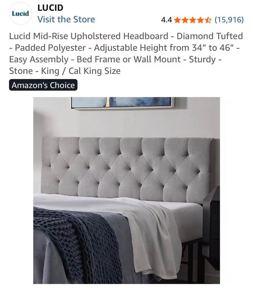 Lucid Mid-Rise Upholstered Headboard - King / Cal King - photo 2