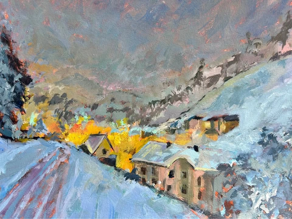 “Night Ski” Original Acrylic Painting
