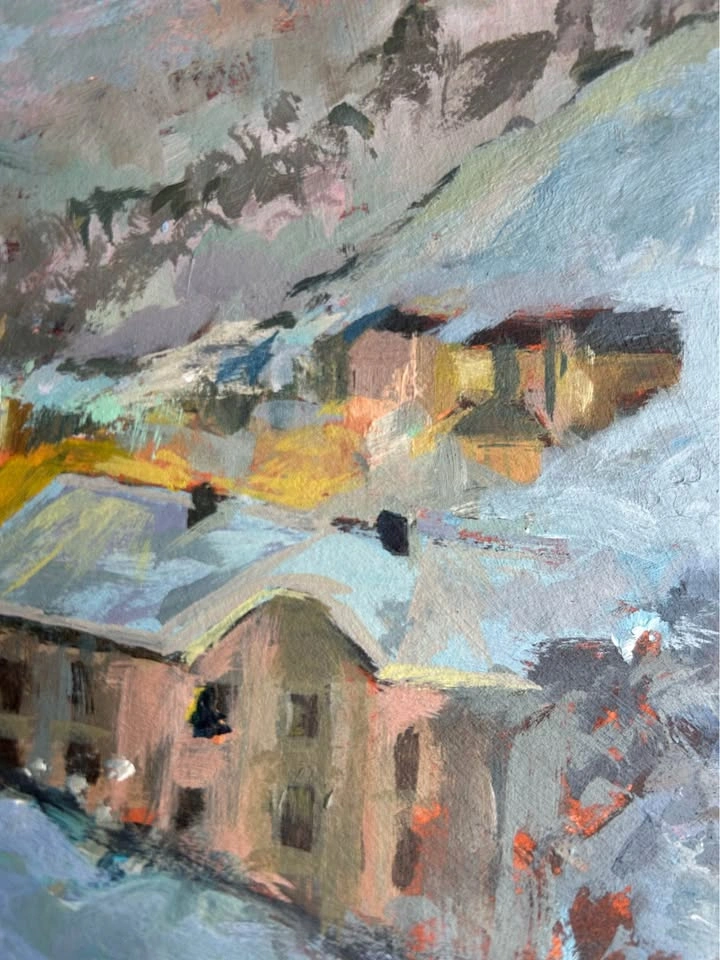 “Night Ski” Original Acrylic Painting - photo 4