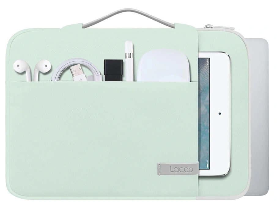 NEW Green 16 Inch Laptop Sleeve with Retractable Handle - photo 2