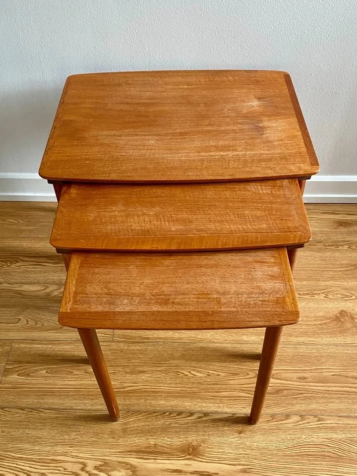 Teak mid-century modern (MCM) nesting tables - photo 2