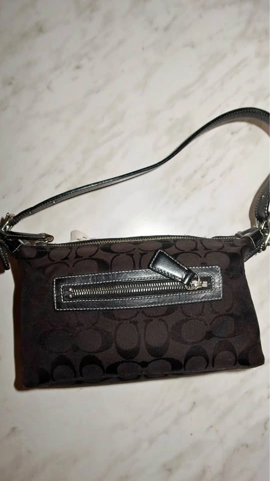 Coach Demi Bag in Jacquard Print Triple Black Color