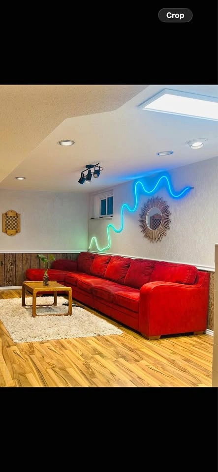 Red Velvet Sectional Sofa with Chaise