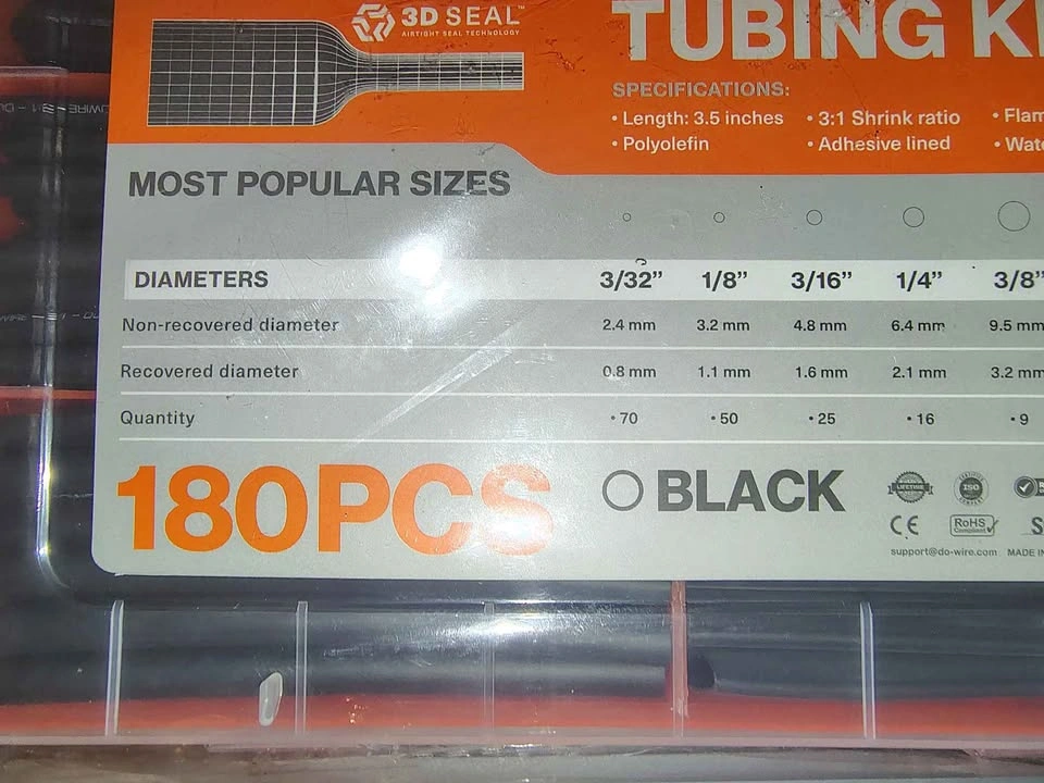 DOWIRE 180-Piece Heat Shrink Tubing Kit - photo 2