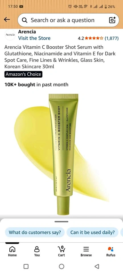Arencia Vitamin C Booster Shot Serum