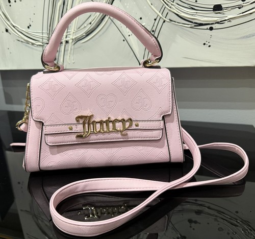 Juicy Couture Pink Embossed Crossbody Top Handle Bag