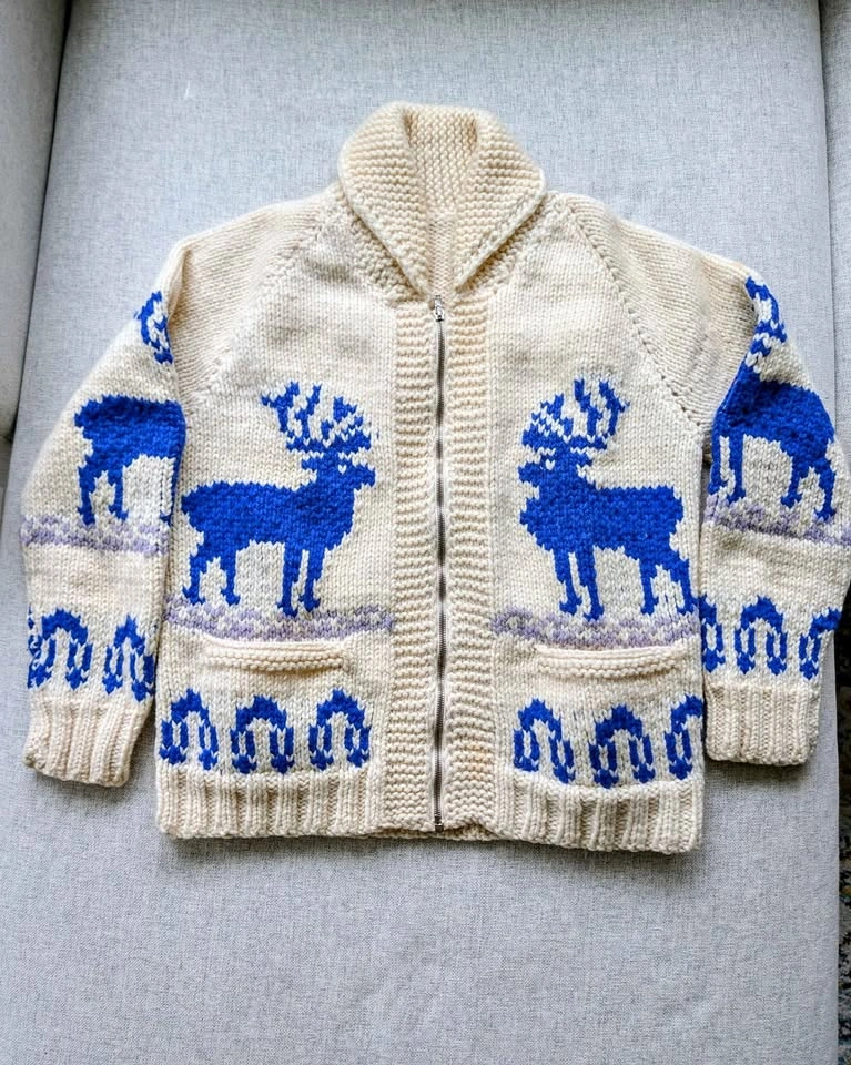 Cowichan style sweater 100% Wool roughly size Medium Women's