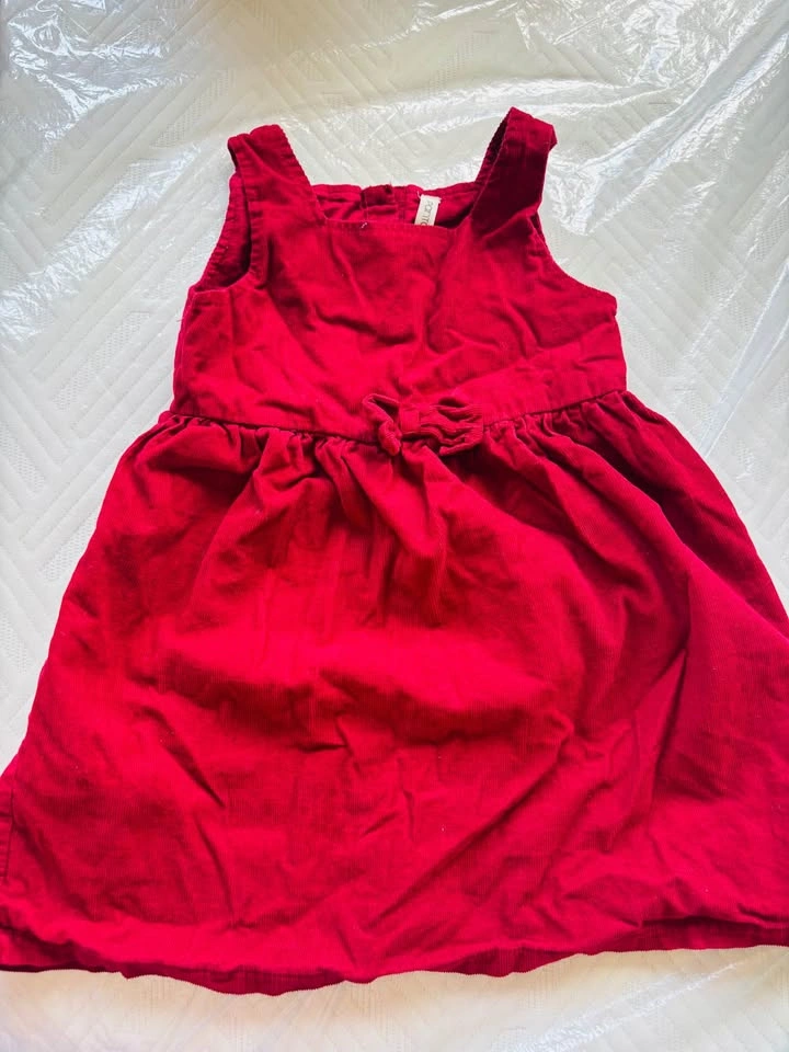 Pantaloons Baby 24M Red Corduroy Dress and Heart Print Top - photo 2