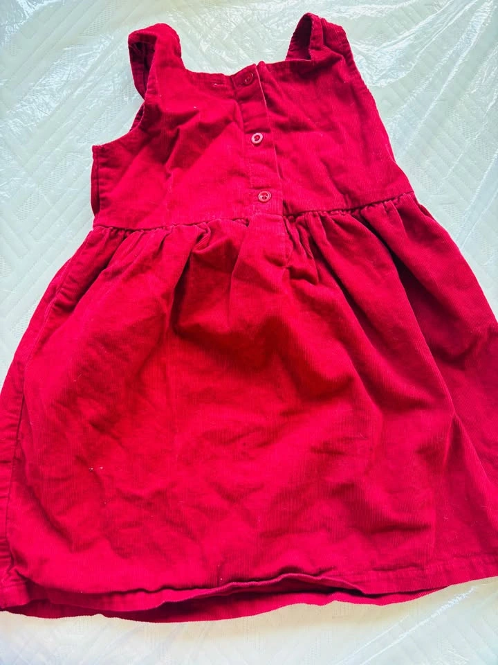 Pantaloons Baby 24M Red Corduroy Dress and Heart Print Top - photo 3