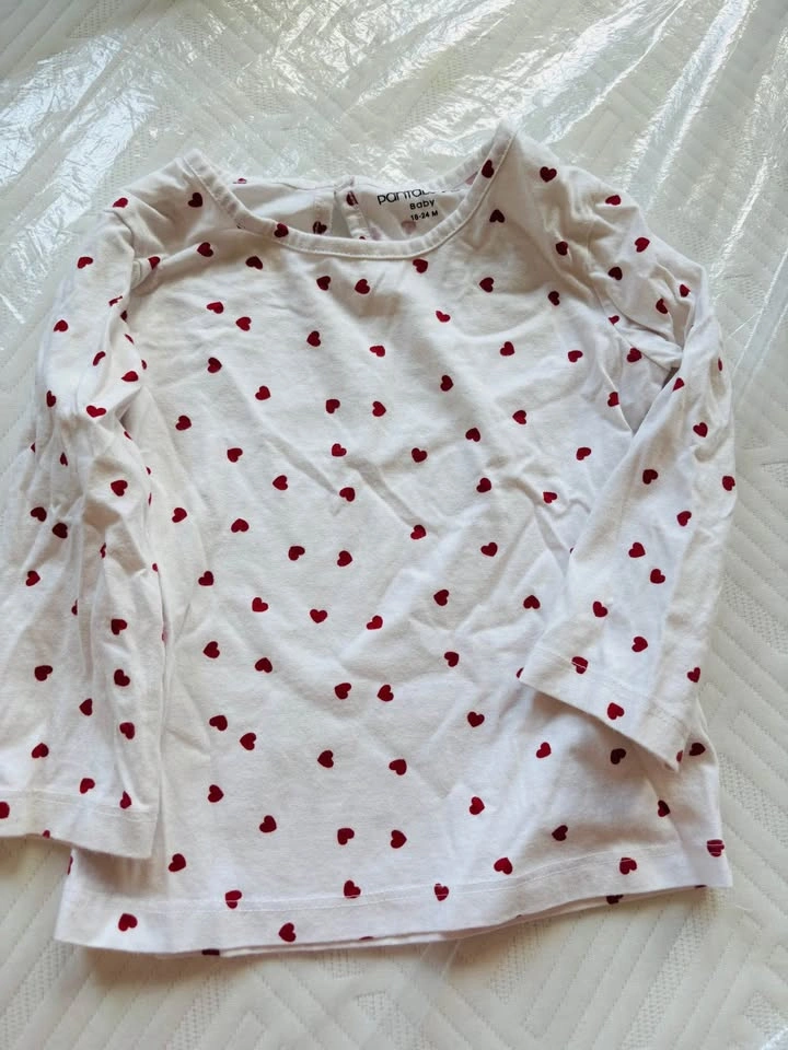 Pantaloons Baby 24M Red Corduroy Dress and Heart Print Top - photo 4