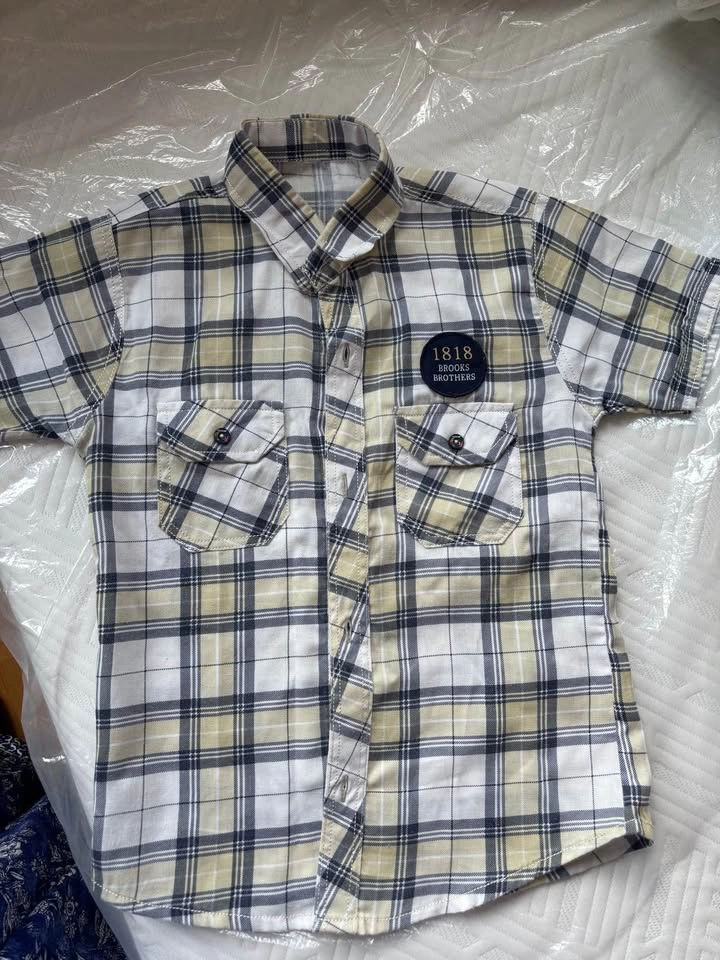 Brooks Brothers Boys Plaid Shirt and Denim Shorts Set - photo 2