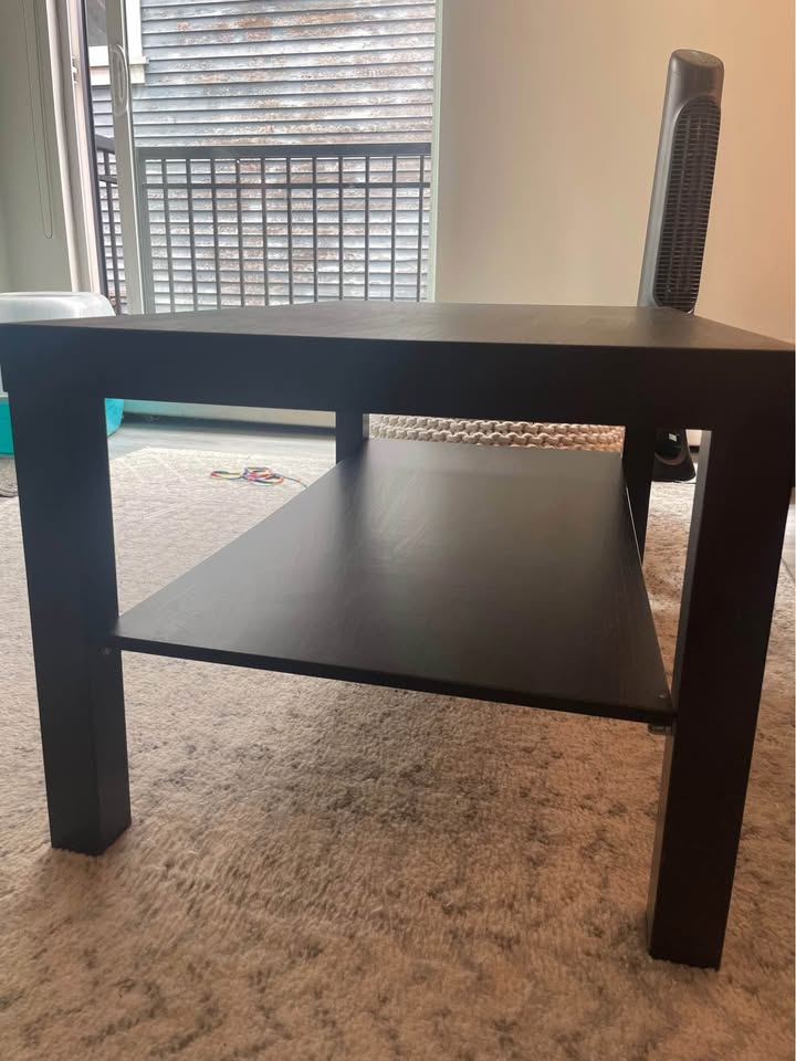 IKEA Black Coffee Table – Sturdy with Shelf - photo 3