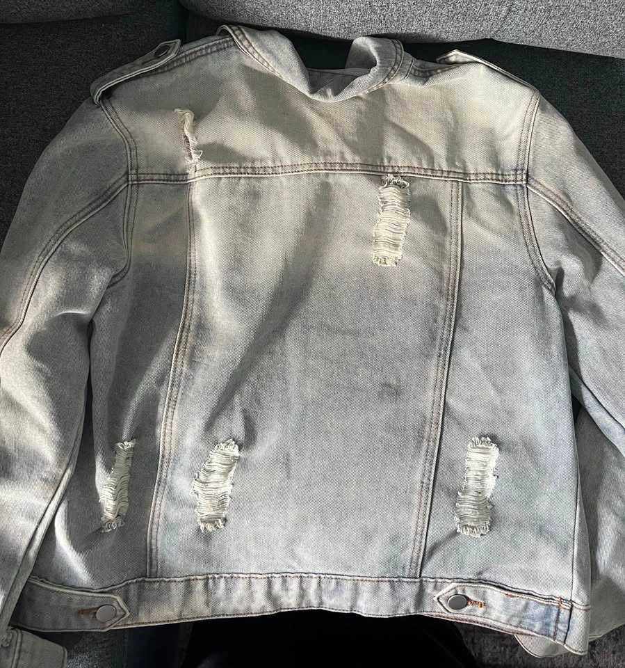 Distressed Light Wash Denim Jacket - photo 2