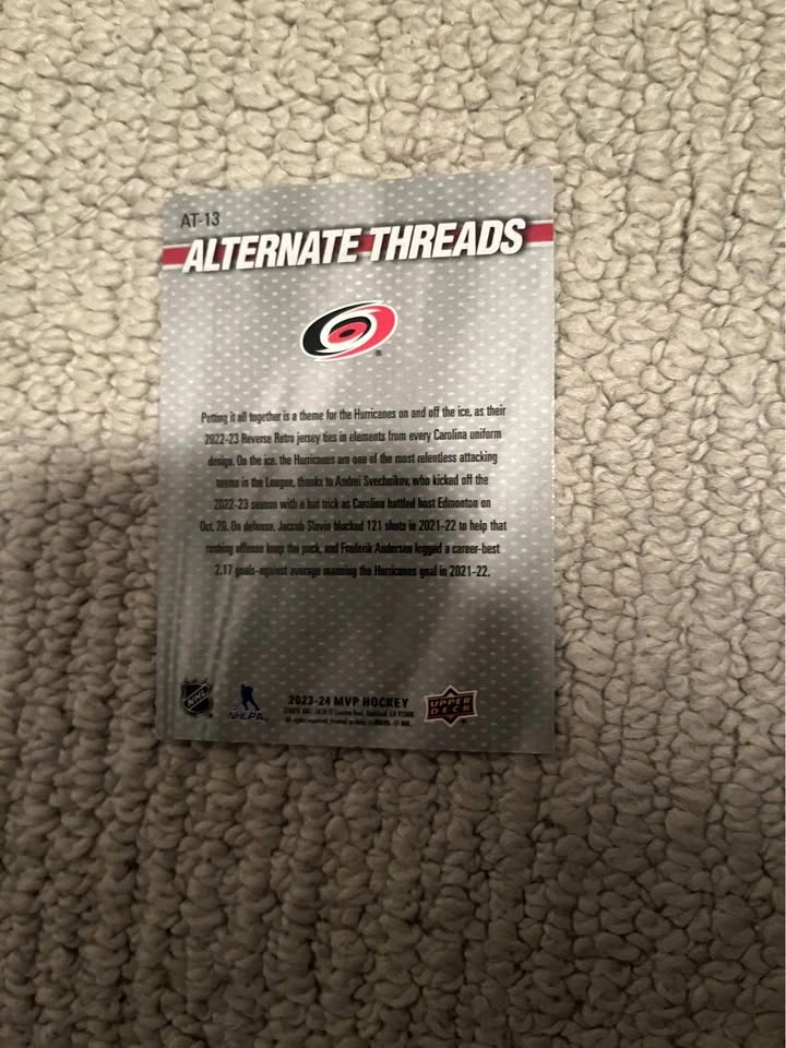 Andrei Svechnikov, Jaccob Slavin, Frederik Andersen #AT-13 2023 - photo 2