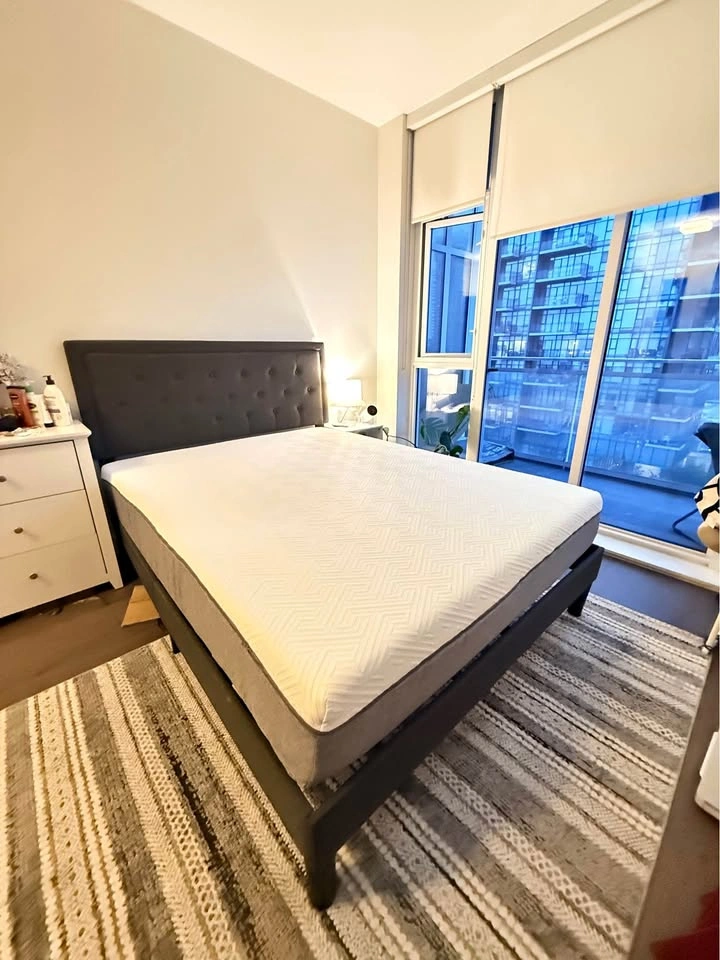 Queen Bed Frame + 10” Memory Foam Mattress — $300