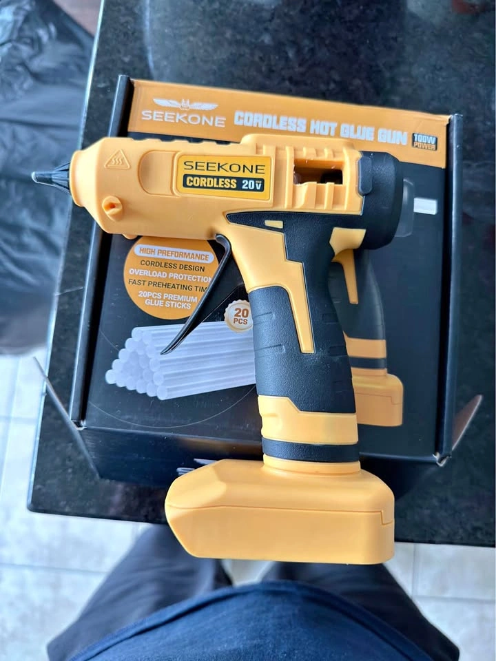 SEEKONE 100W Cordless Hot Glue Gun for Dewalt 20V Battery