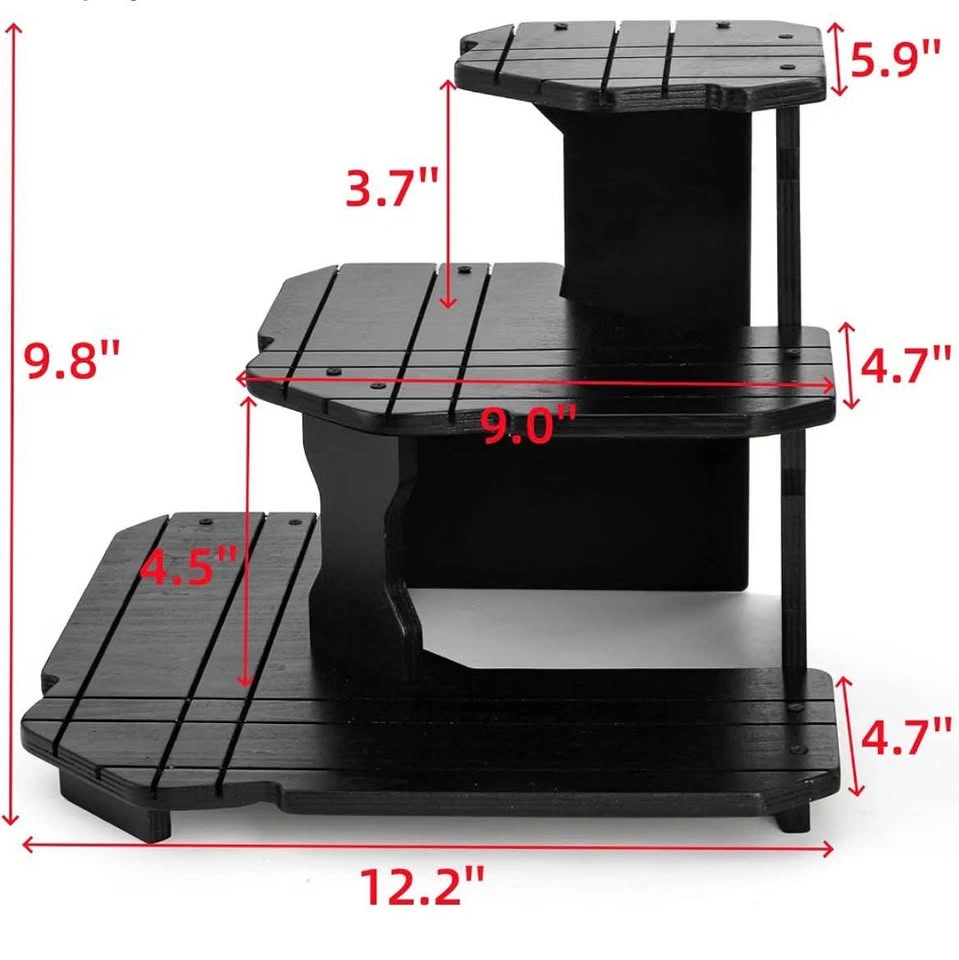 New 3-Tier Black Wooden Corner Display Stand - photo 4