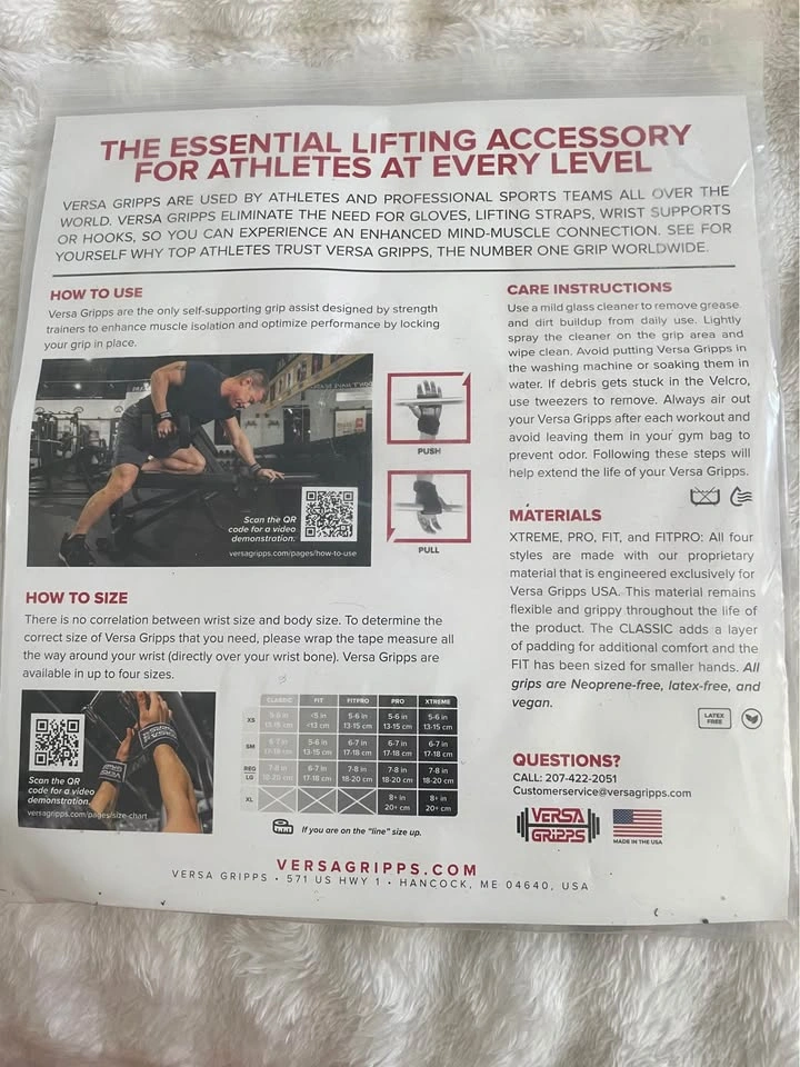 New Versa Gripps Classic Weightlifting Straps size small 15-18cm - photo 2