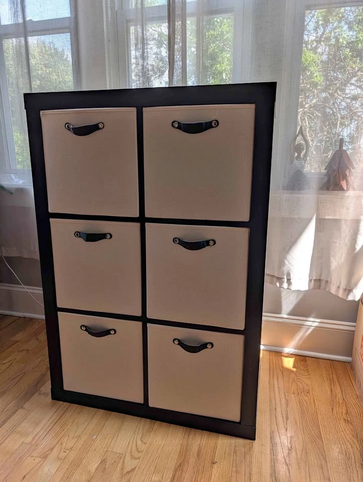 6-Cube Storage Organizer with 6 Fabric Storage Bins