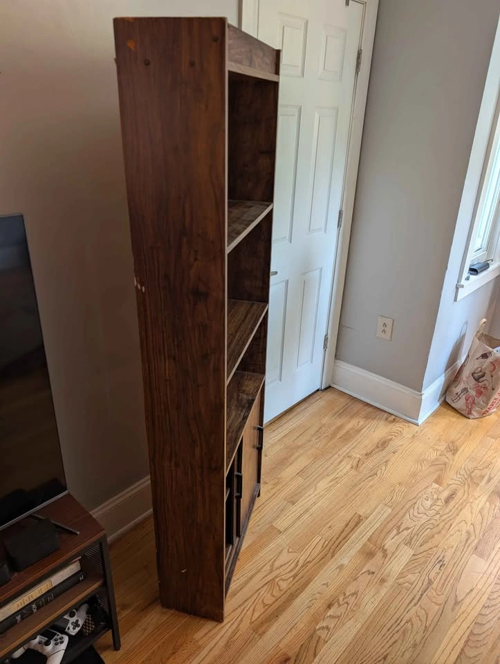 Tall wood bookshelf - photo 2