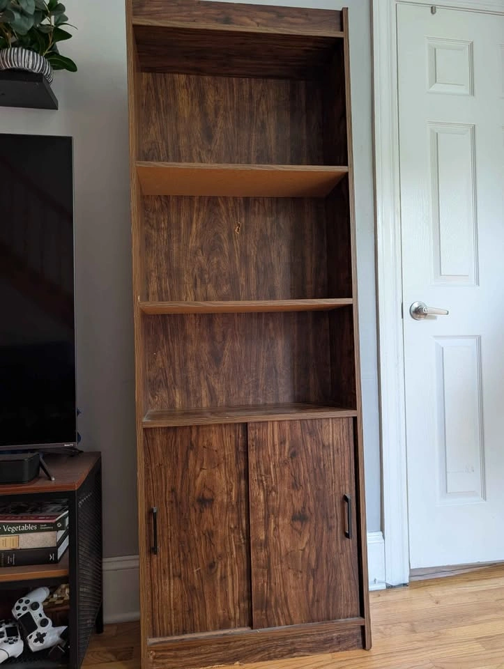 Tall wood bookshelf - photo 4