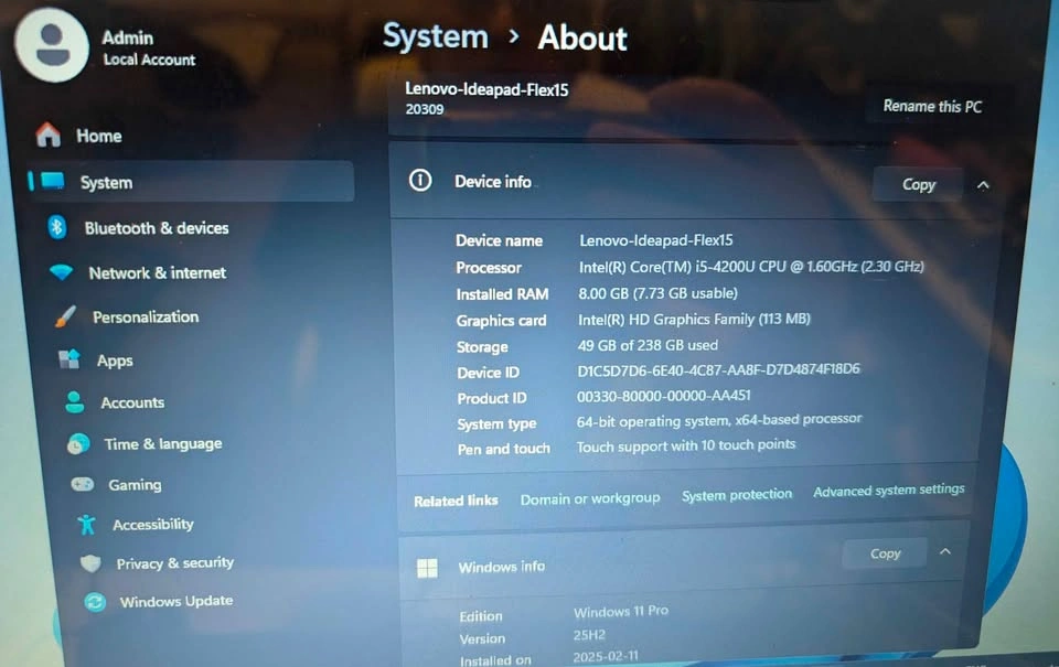 Lenovo Ideapad Flex15 i5 2.30GHz 8G/240G Win 11 Pro + Office - photo 3
