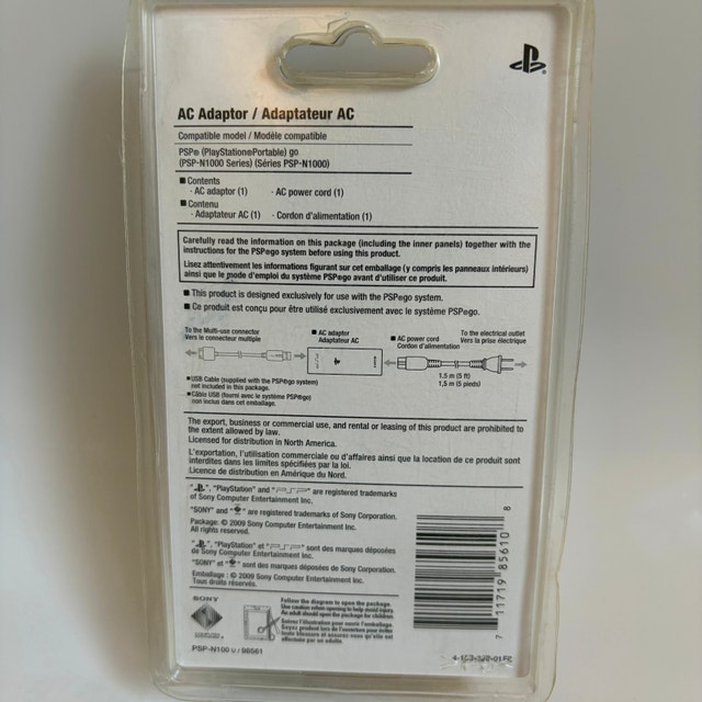 Sony PSP Go AC Adapter (PSP-N1000 Series) • OEM • NEW Sealed - photo 2