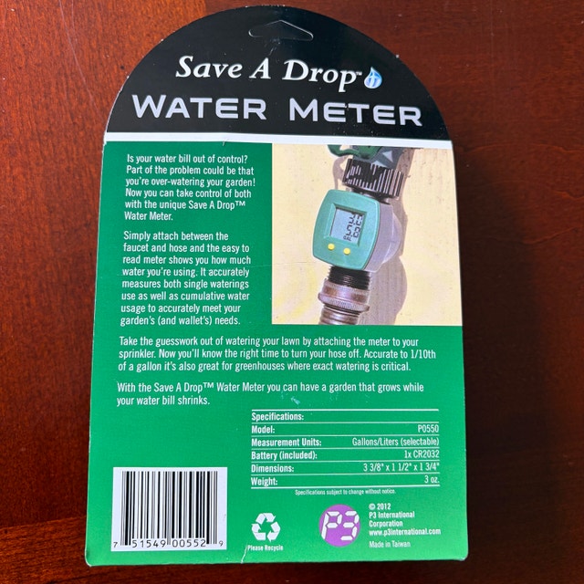 Save A Drop Digital Water Meter P0550 – NEW Sealed - photo 3