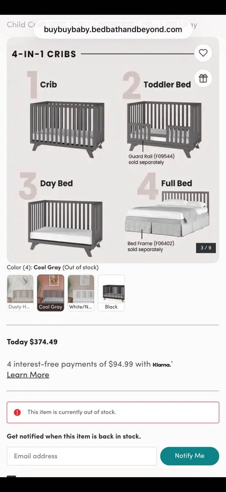 Child Craft 4-in-1 Convertible Crib - photo 5