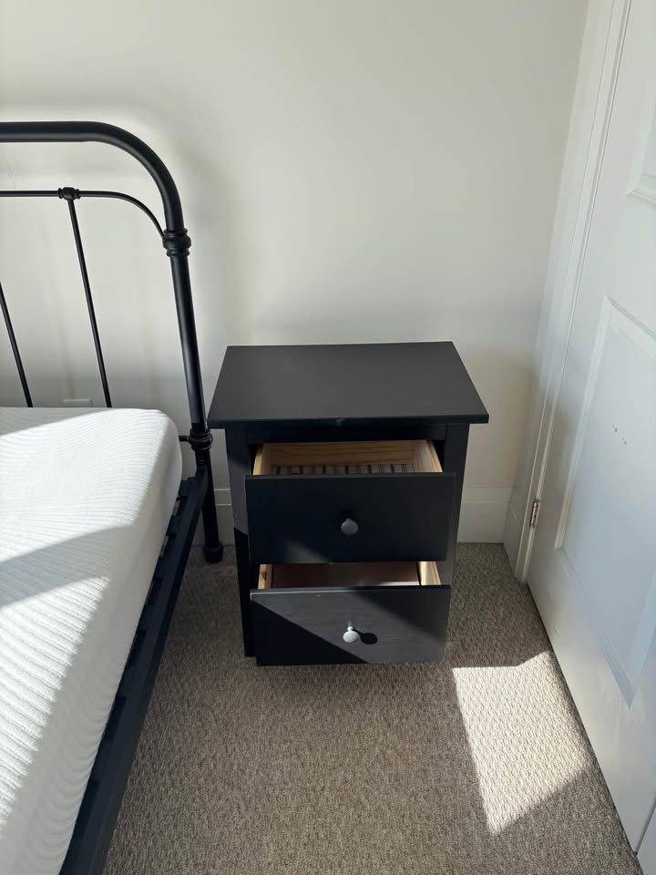 *MOVE OUT SALE* IKEA Nightstand – 2 Drawers (Black) - photo 2