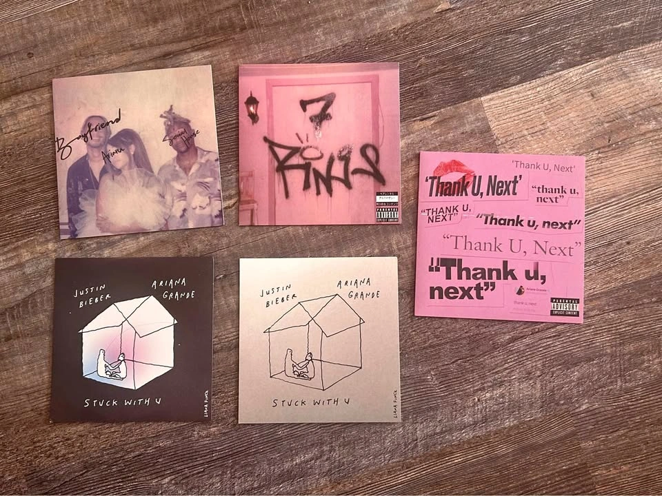 LIMITED EDITION Ariana Grande Singles Vinyls - $40 each