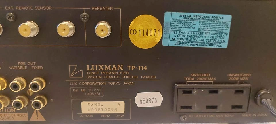 Luxman TP-114 Tuner Preamplifier - photo 2