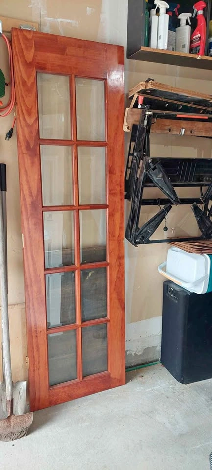 Wood French Door with Glass Panes