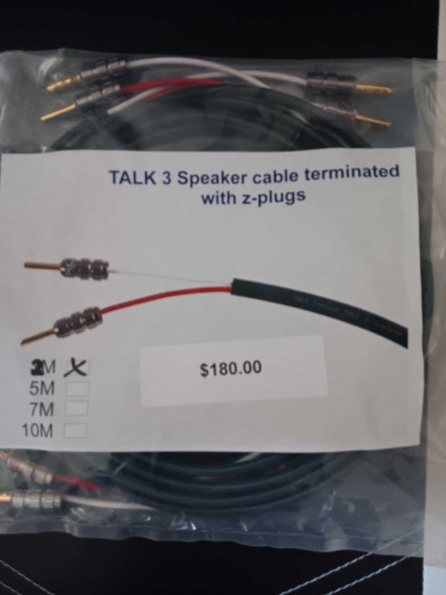 TALK 3 SPEAKER CABLE TERMINATED WITH Z PLUGS