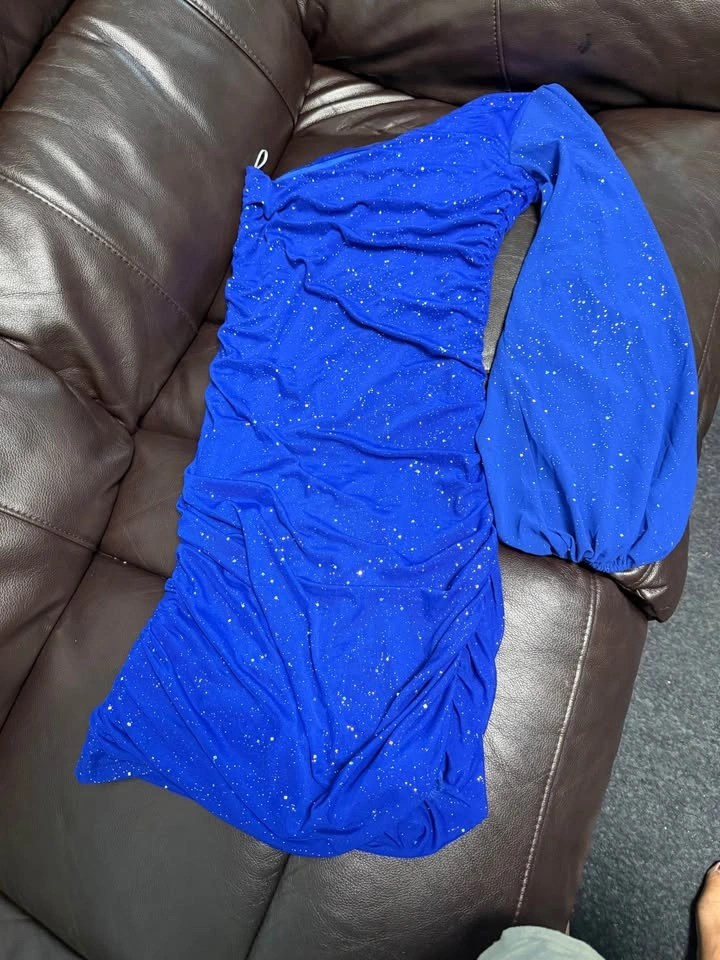 New sparkly one-shoulder short prom dress - Size M - photo 2