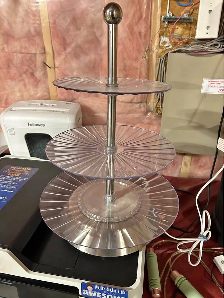 3 Tier Clear Plastic Dessert Server display stand