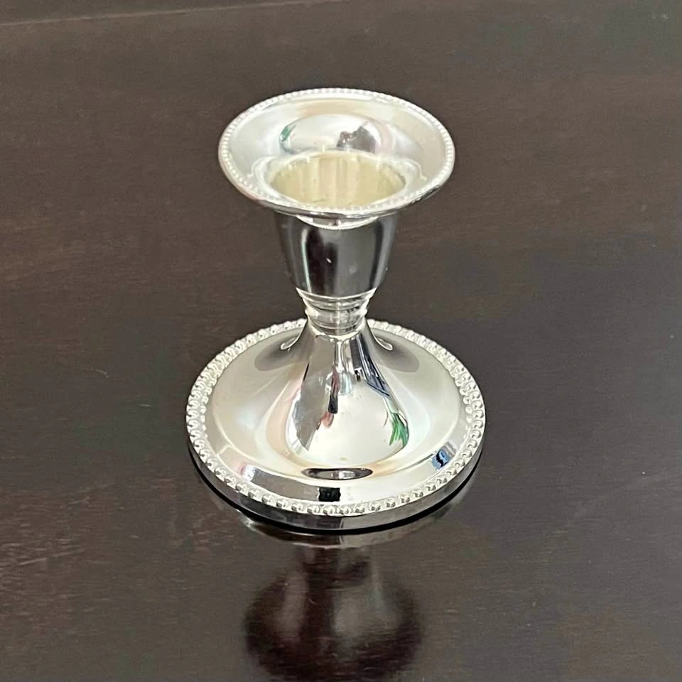 Elegance Silver-Plated Zinc Candle Stick Holder