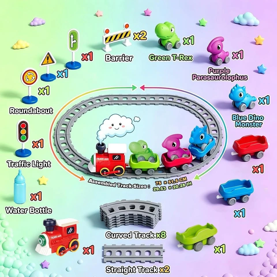 STEM Edutainment Park Dinosaur Train Set with Push & Go Cars - photo 4