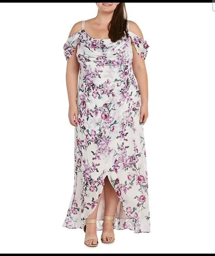 Women's Floral Maxi Dress - Plus Size