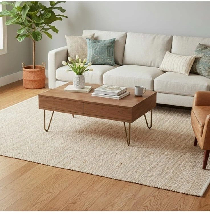 Jute Cotton Area Rug - Brand New - photo 3