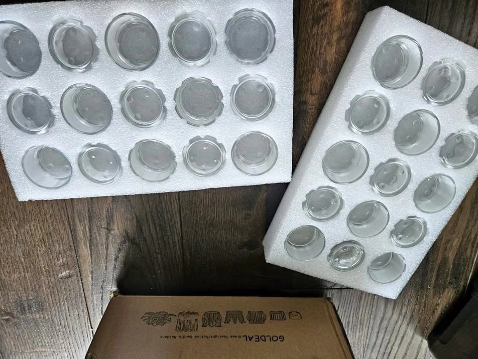 30 Pieces clear glass tealight holders