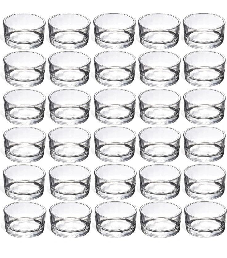 30 Pieces clear glass tealight holders - photo 5